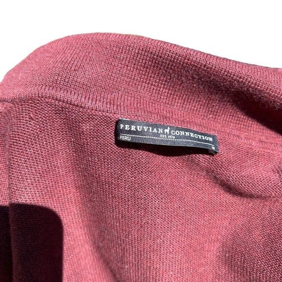 Peruvian Connection 100% Pima Cotton Maroon Button Up Shirt - Picture 7 of 7